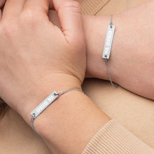 Load image into Gallery viewer, Engraved Silver Bar Chain Bracelet